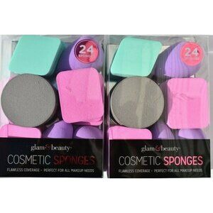 Glam & Beauty Cosmetic Makeup Sponge Blender multi shape 2 pkg